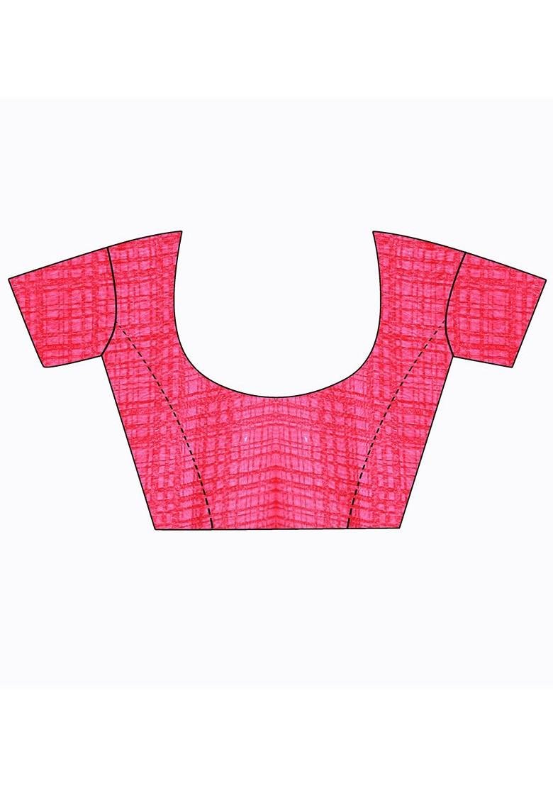 Maroon Embroidered Georgette Saree Set (Set Of 2)