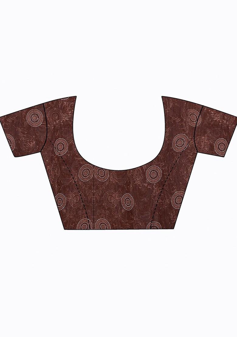 Green Floral Georgette Saree Set (Set Of 2)