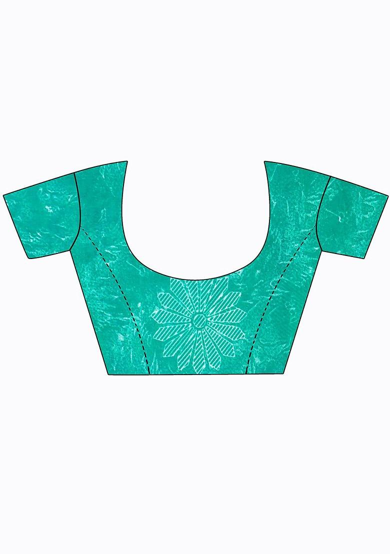 Navy Blue Embroidered Georgette Saree Set (Set Of 2)