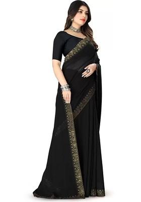 Black Stone Embroidered Georgette Saree Set