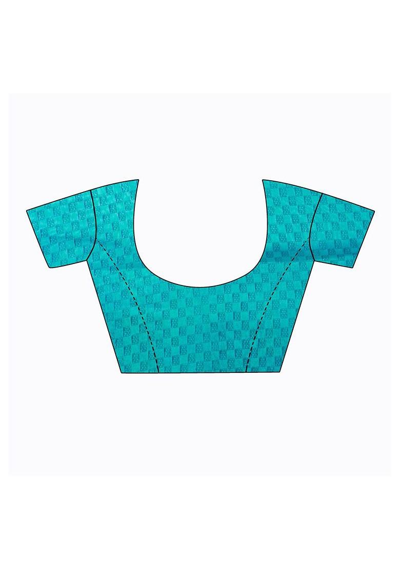 Blue Embroidered Georgette Saree Set (Set Of 2)