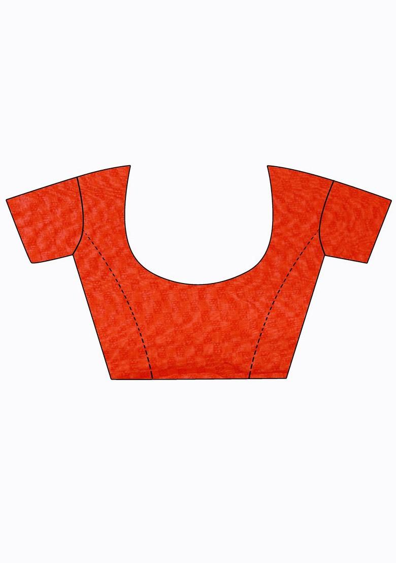 Navy Blue Floral Georgette Saree Set (Set Of 2)