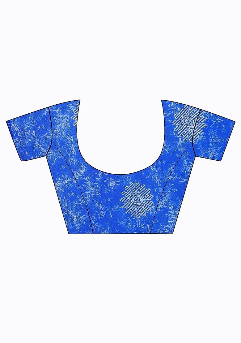 Teal Green Printed Georgette Saree Set