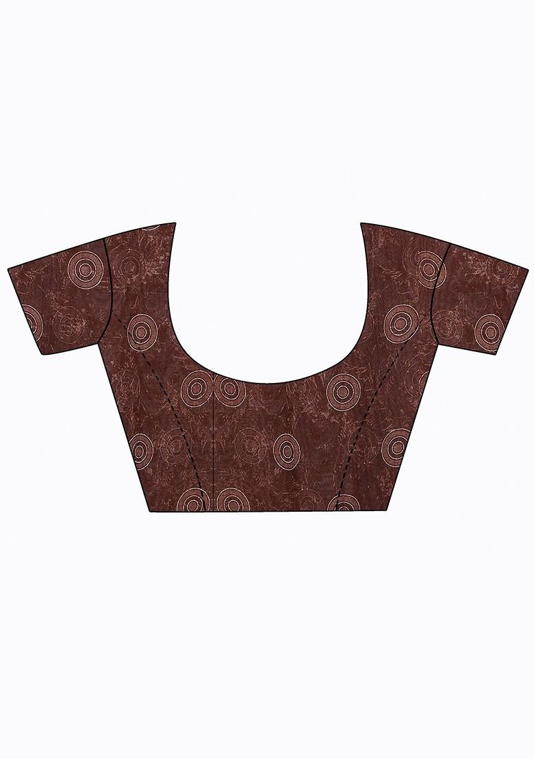 Beige Embroidered Georgette Saree Set (Set Of 2)