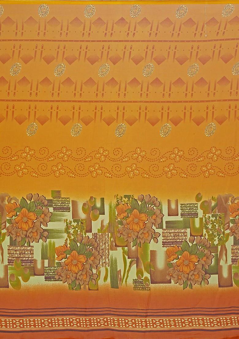 Yellow Embroidered Georgette Saree Set