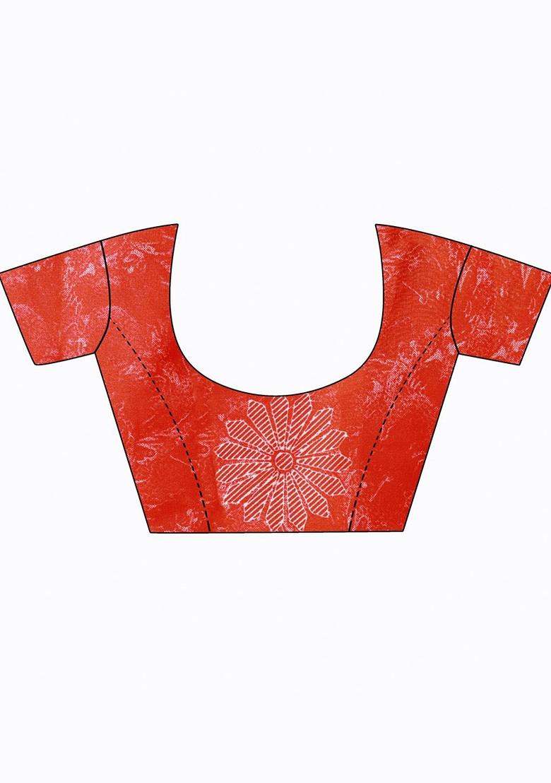 Yellow Floral Georgette Saree Set (Set Of 2)