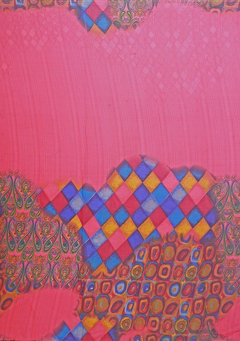 Beige Embroidered Georgette Saree Set (Set Of 2)