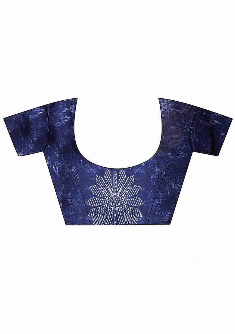 Yellow Embroidered Georgette Saree Set (Set Of 2)