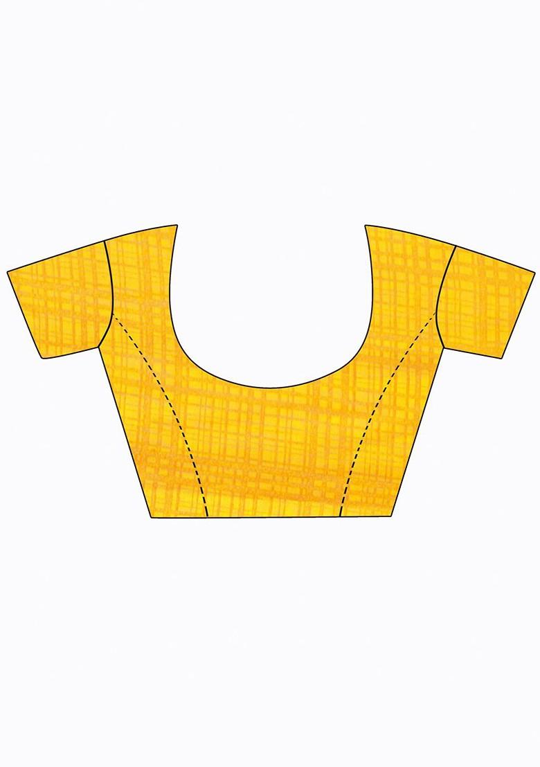 Yellow Printed Georgette Saree Set (Set Of 2)