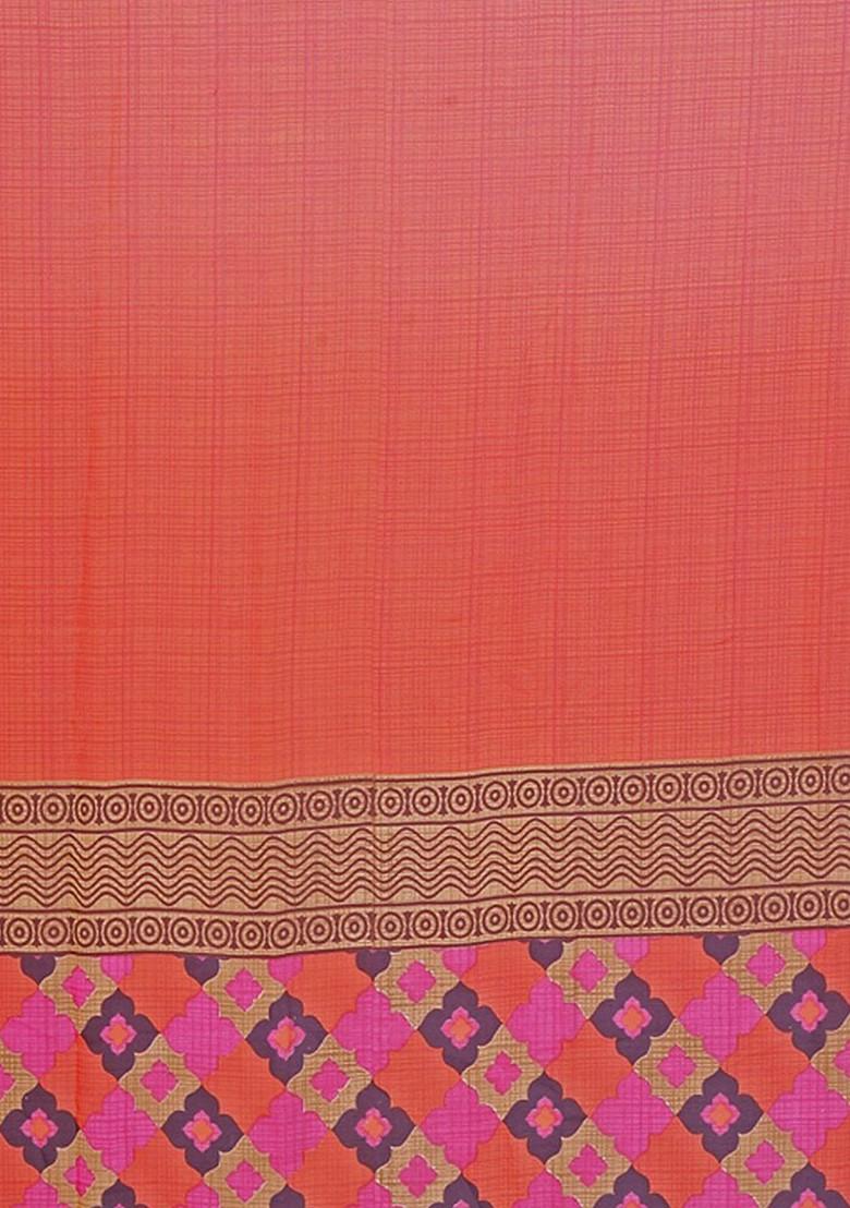 Yellow Printed Georgette Saree Set (Set Of 2)