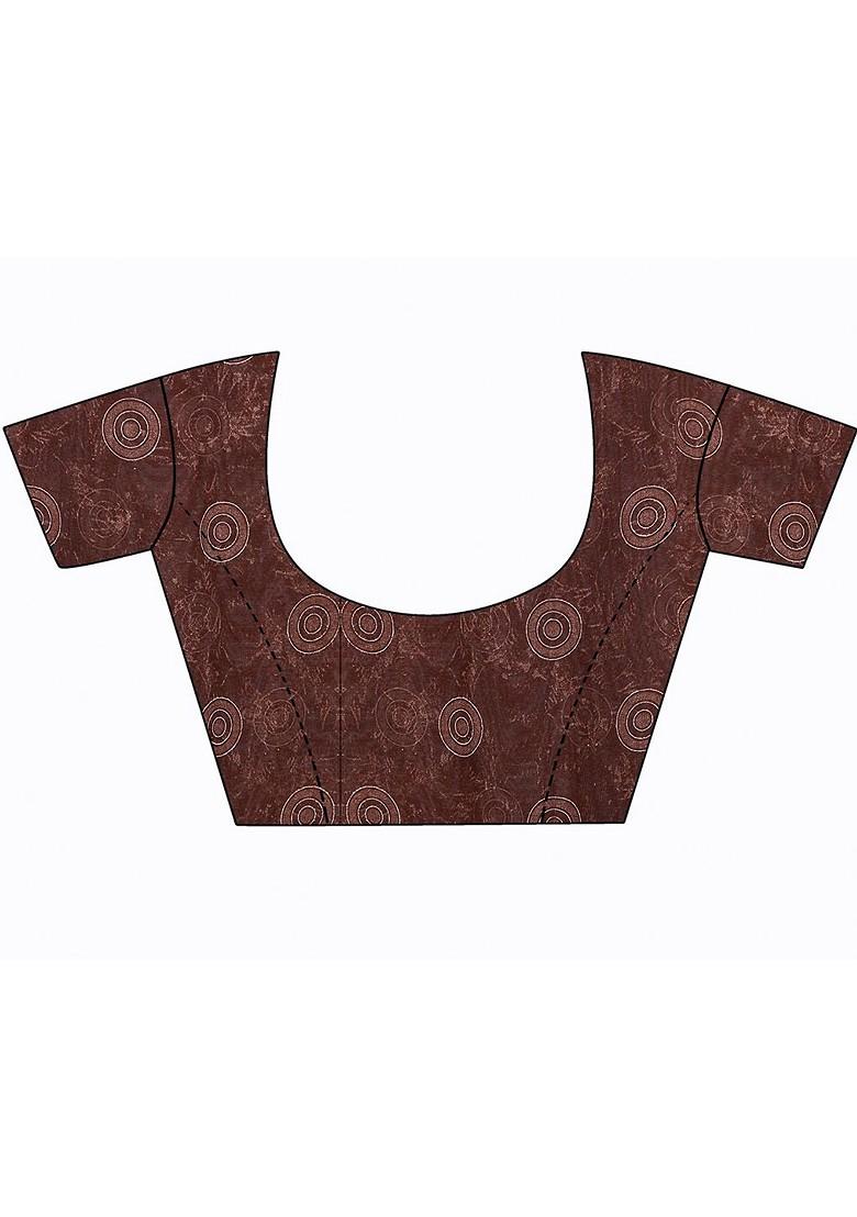 Navy Blue Floral Georgette Saree Set (Set Of 2)