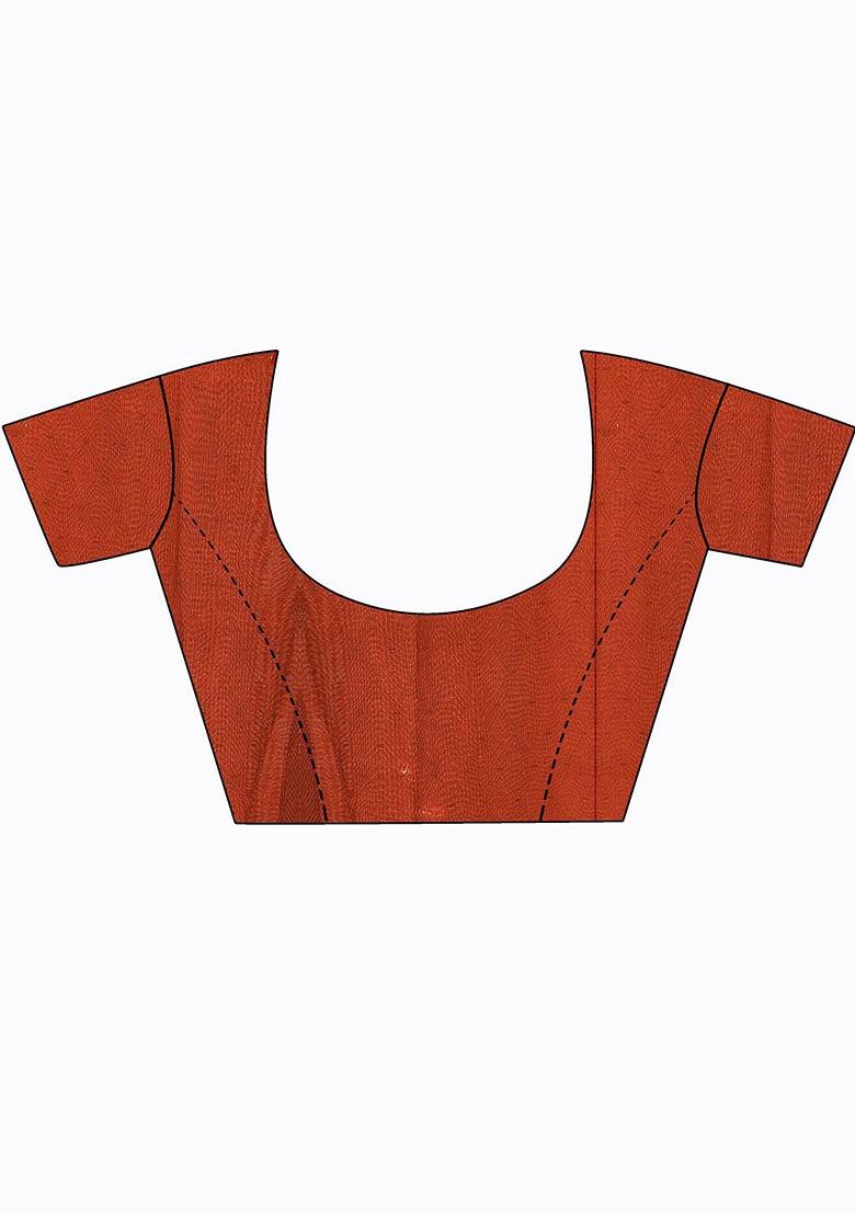 Red Embroidered Georgette Saree Set (Set Of 2)