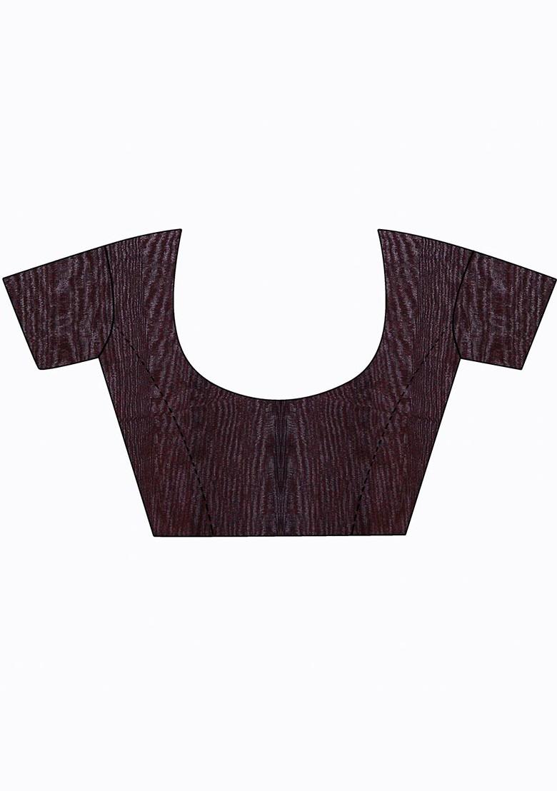 Black Floral Georgette Saree Set (Set Of 2)