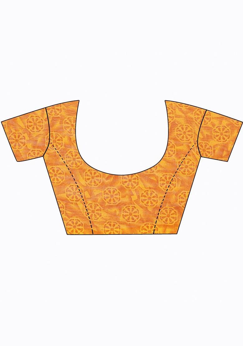 Black Floral Georgette Saree Set (Set Of 2)