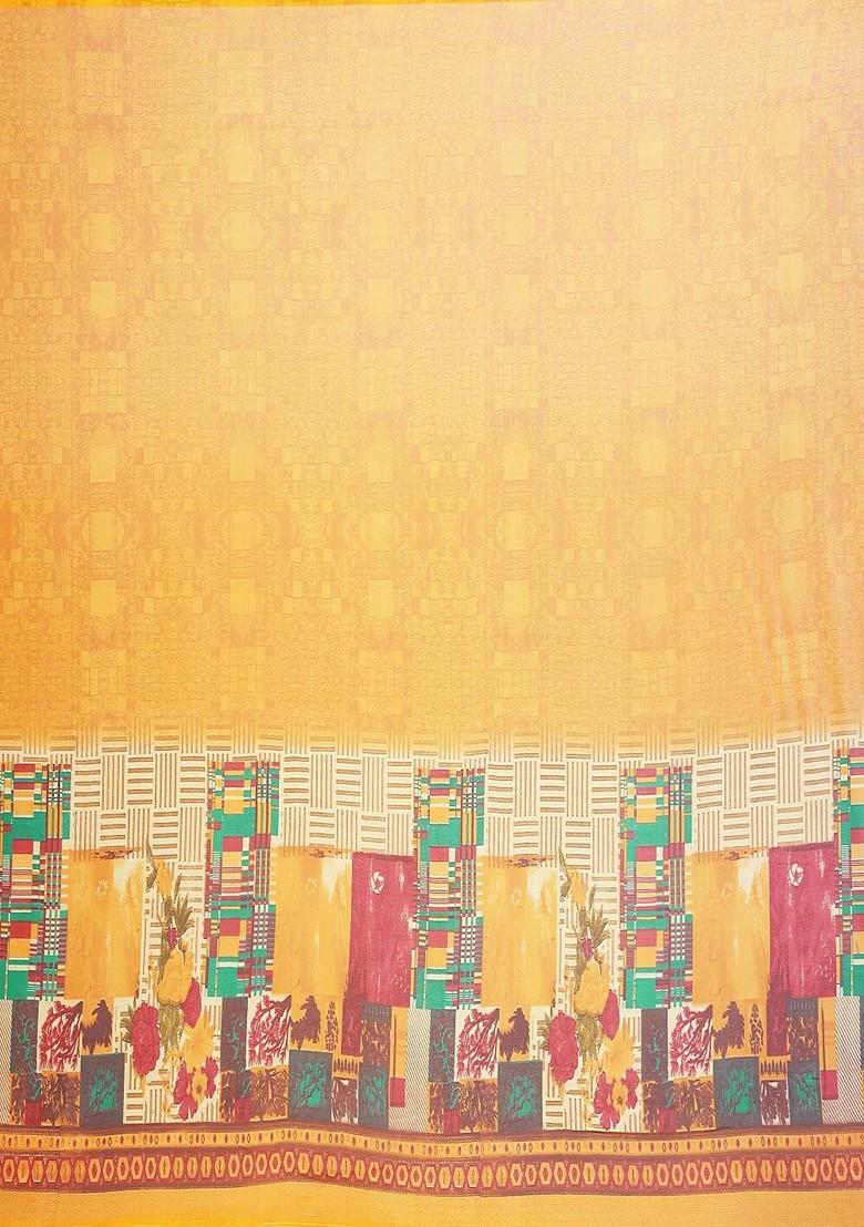 Red Embroidered Georgette Saree Set (Set Of 2)