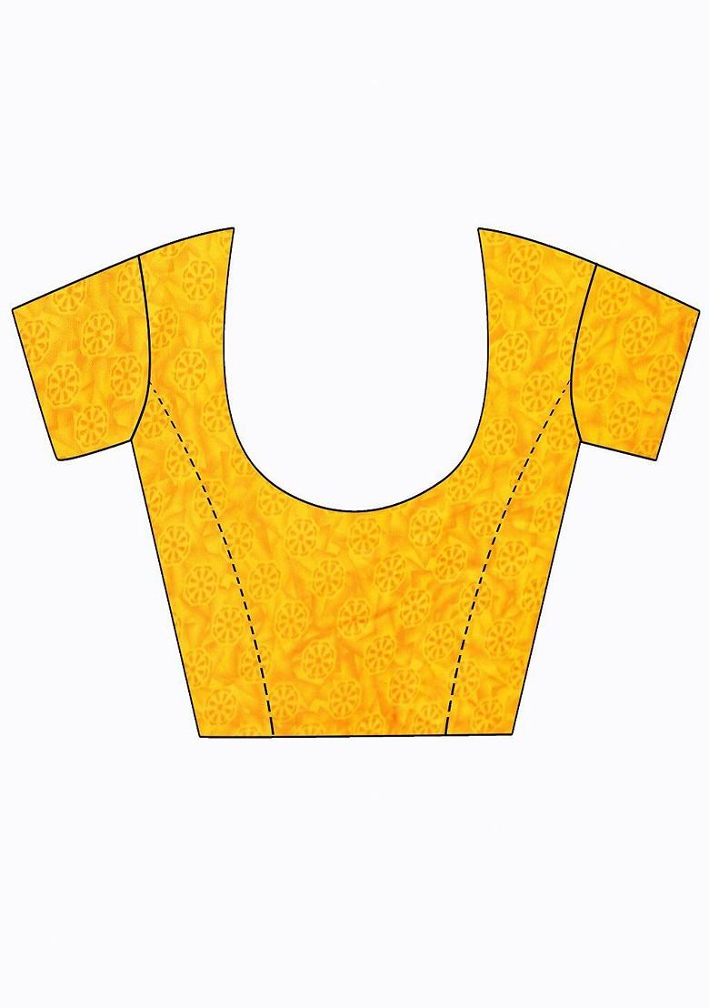 Yellow Floral Georgette Saree Set (Set Of 2)