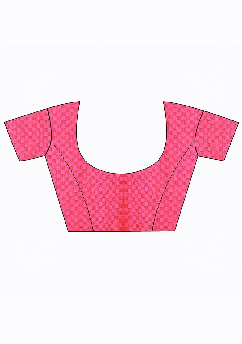 Pink Printed Georgette Saree Set