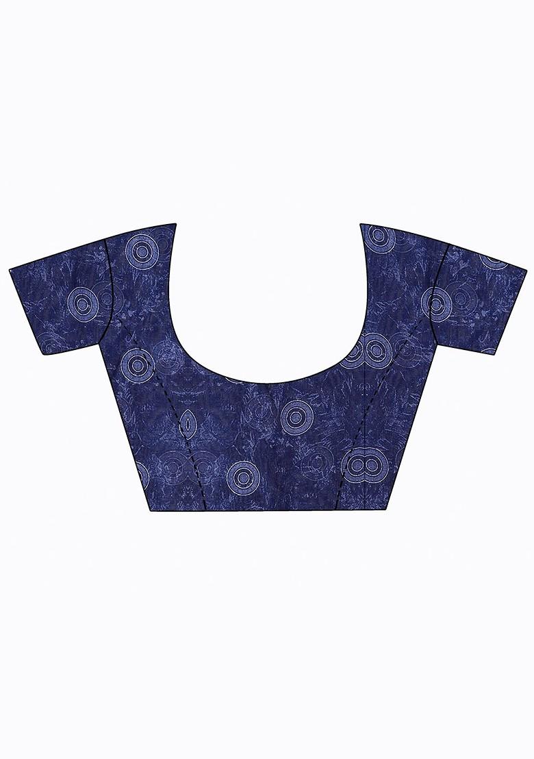 Green Floral Georgette Saree Set (Set Of 2)