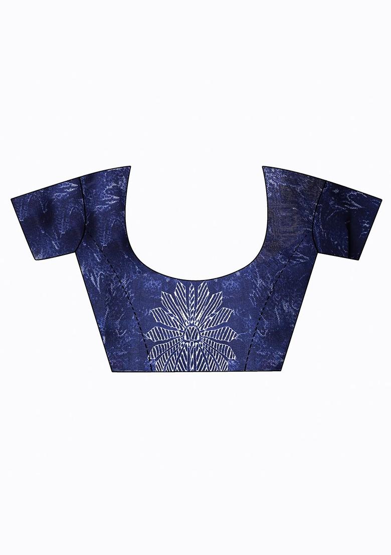 Magenta Embroidered Georgette Saree Set