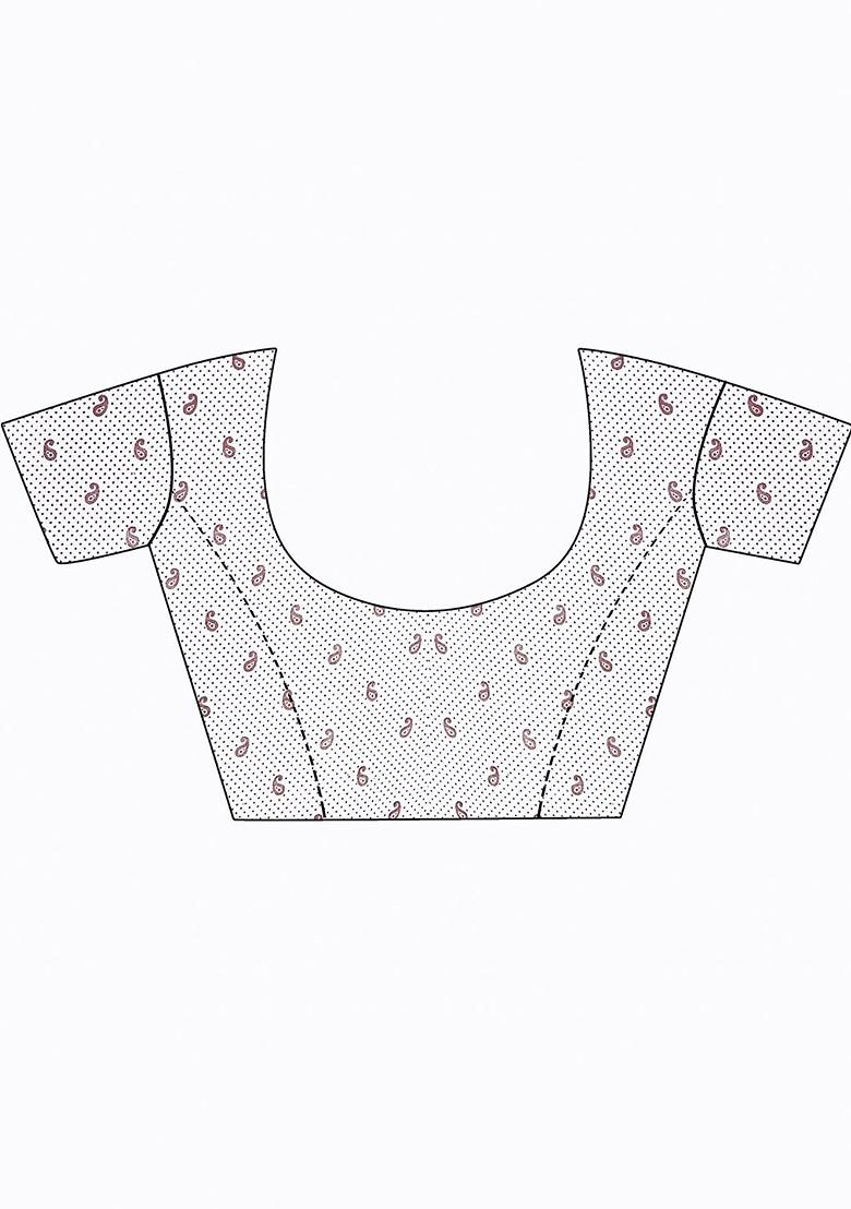 Magenta Printed Georgette Saree Set (Set Of 2)