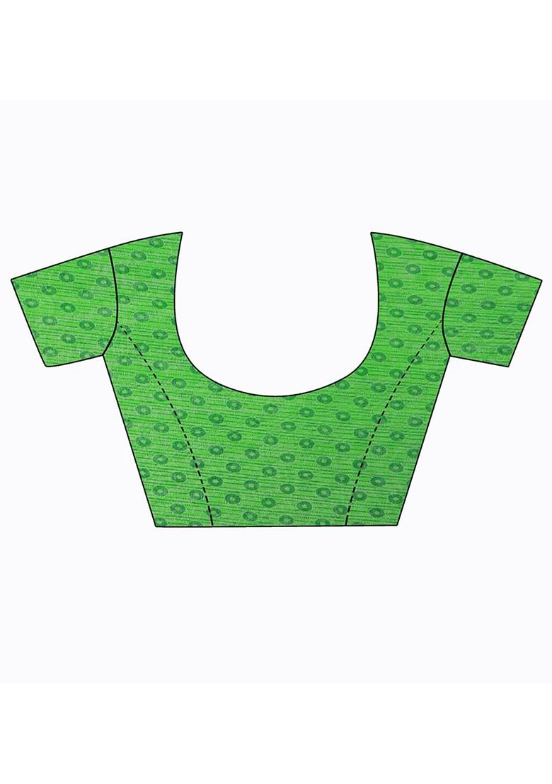 Green Floral Georgette Saree Set