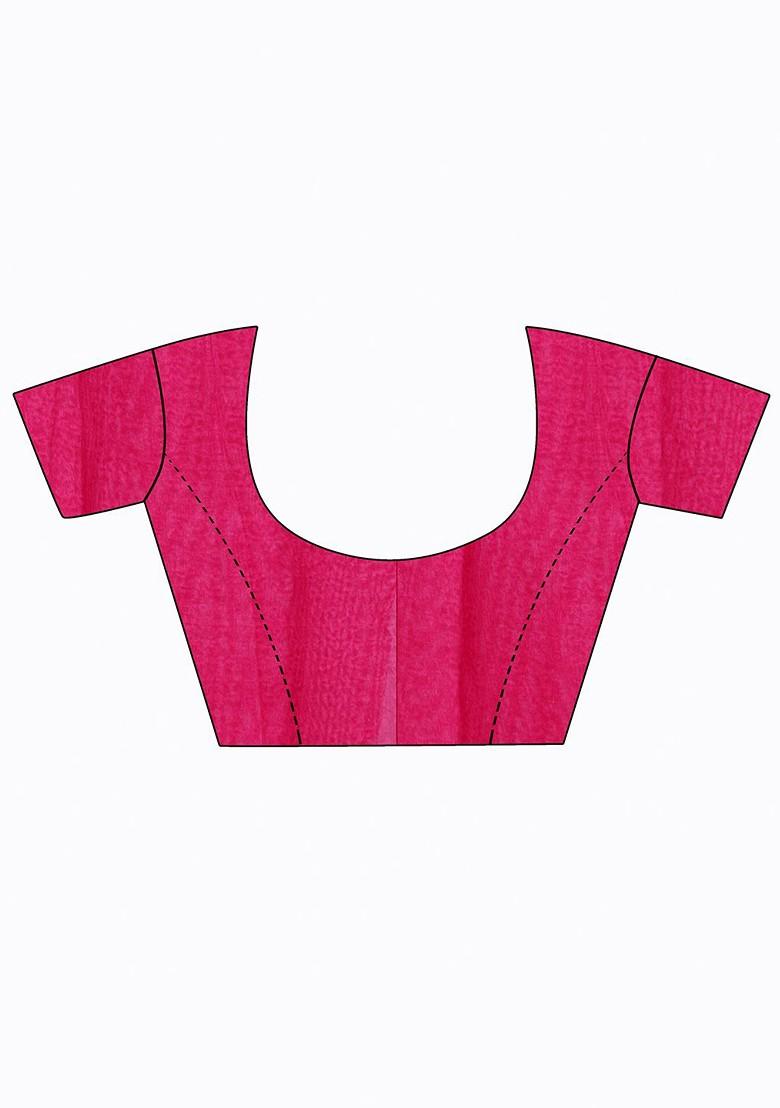 Magenta Embroidered Georgette Saree Set