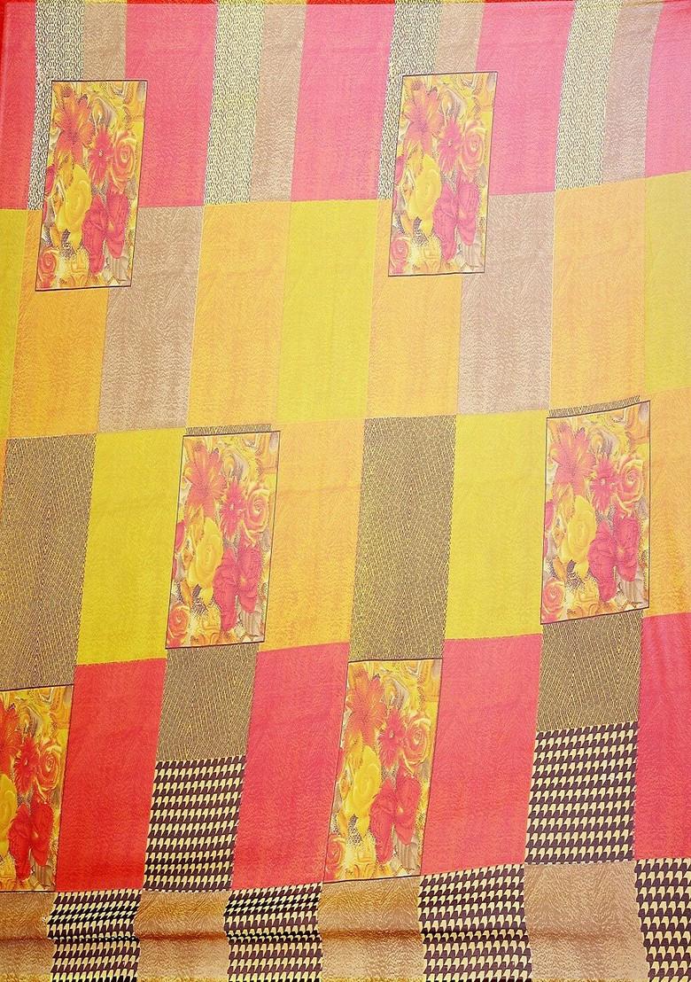 Multi Floral Georgette Saree Set