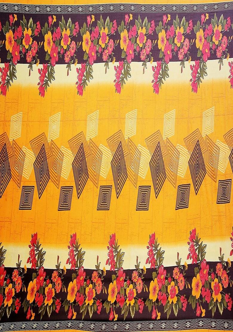 Yellow Embroidered Georgette Saree Set