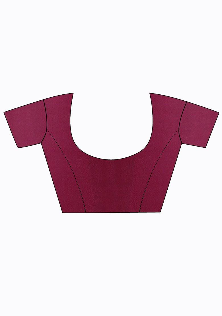 Burgundy Embroidered Georgette Saree Set