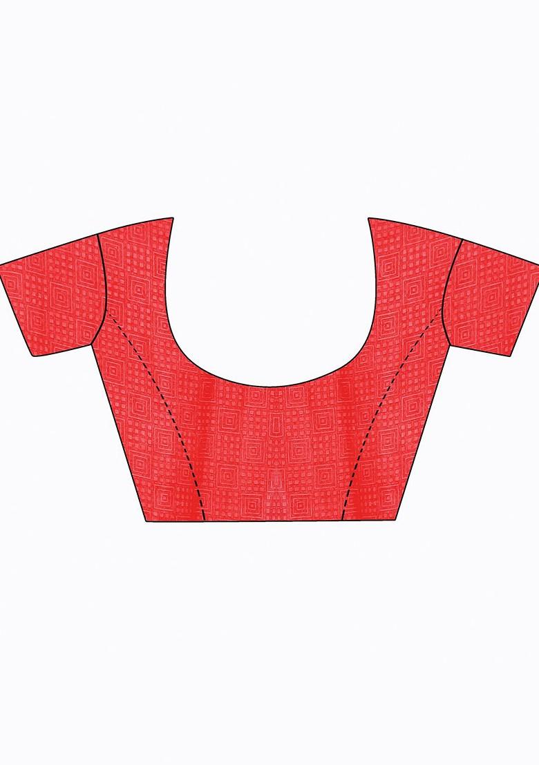 Pink Floral Georgette Saree Set (Set Of 2)