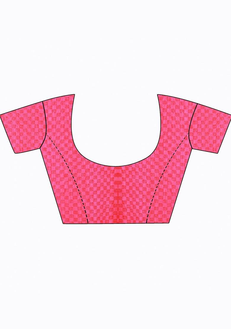 Magenta Embroidered Georgette Saree Set