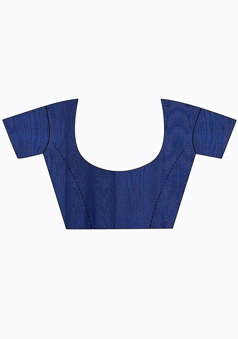 Turquoise Blue Embroidered Georgette Saree Set (Set Of 2)