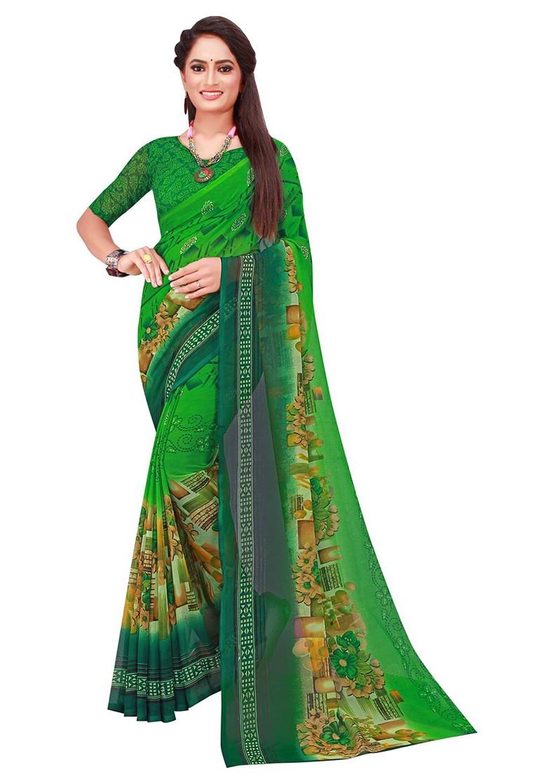 Maroon Embroidered Poly Blend Saree Set