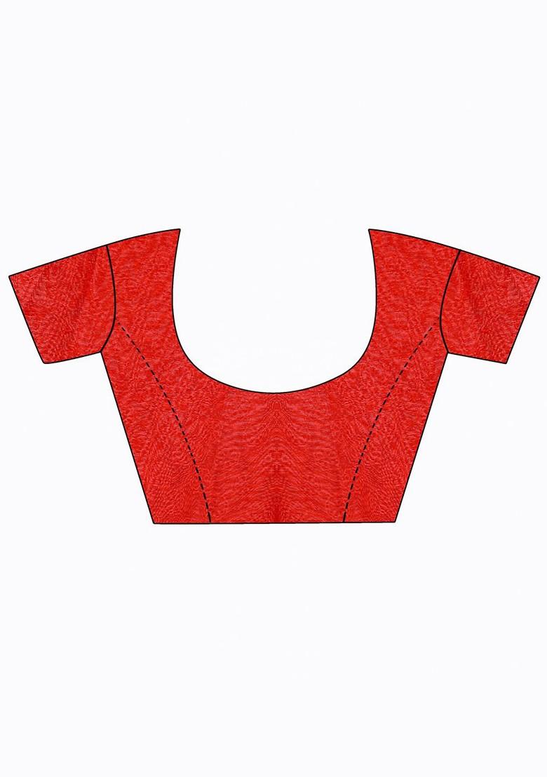 Navy Blue Floral Georgette Saree Set (Set Of 2)