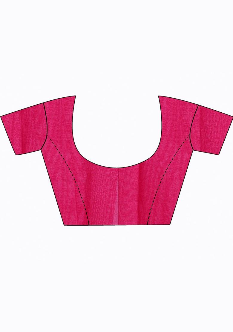 Red Embroidered Georgette Saree Set (Set Of 2)