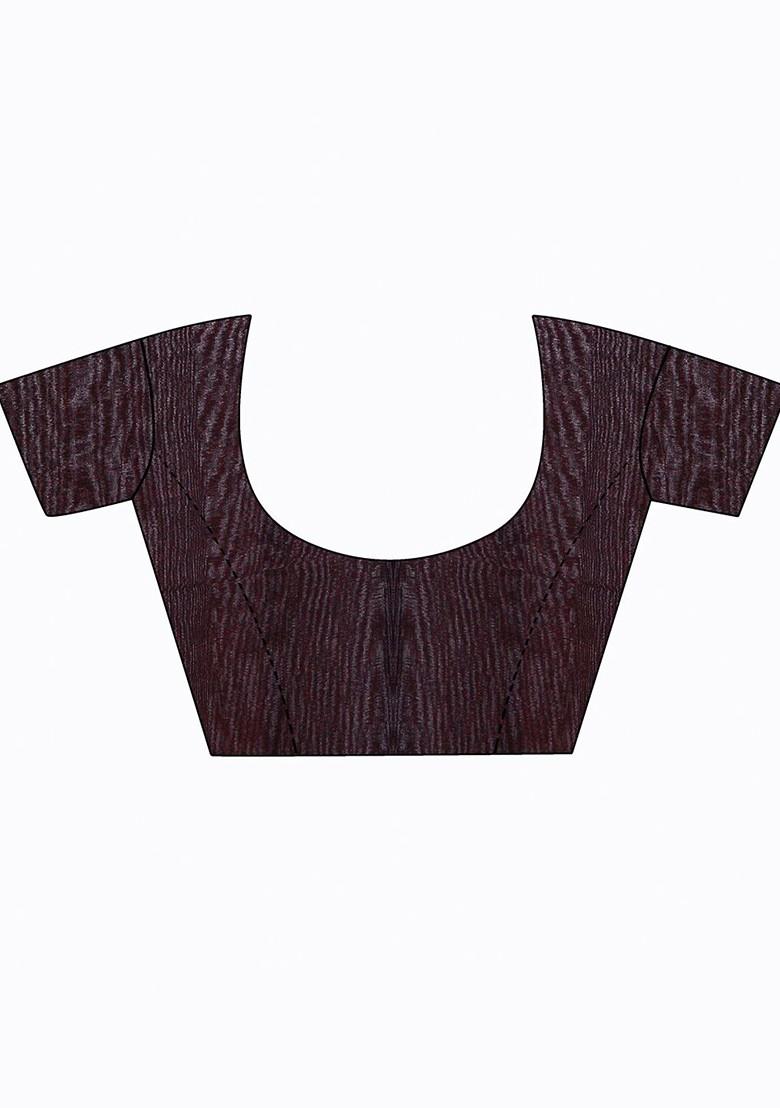 Black Embroidered Georgette Saree Set (Set Of 2)