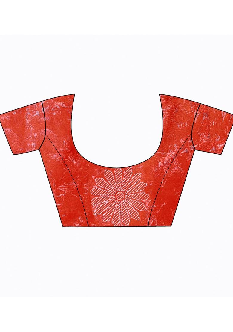 Yellow Floral Georgette Saree Set (Set Of 2)