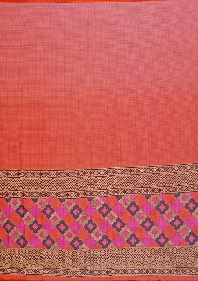 Blue Printed Georgette Saree Set (Set Of 2)