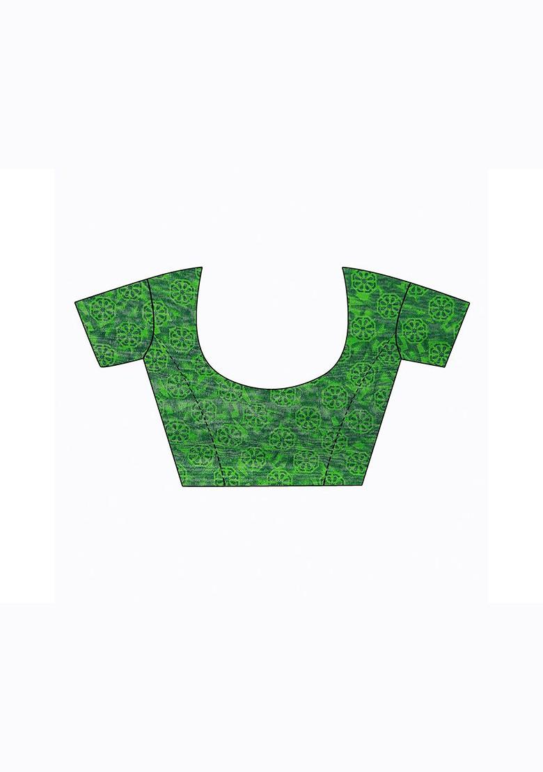 Magenta Embroidered Georgette Saree Set (Set Of 2)