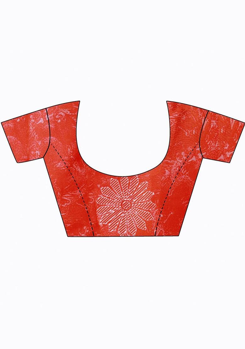 Brown Embroidered Georgette Saree Set (Set Of 2)