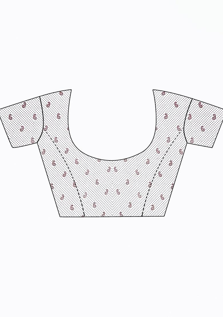 Brown Embroidered Poly Blend Saree Set