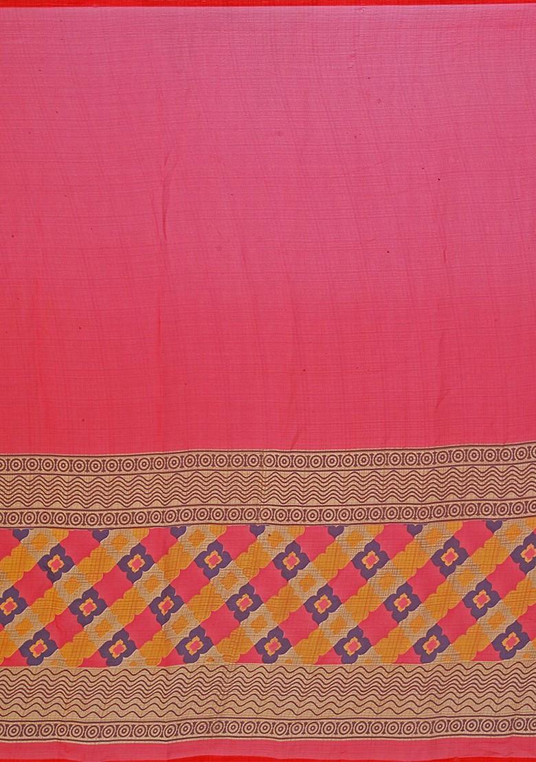 Red Floral Georgette Saree Set (Set Of 2)