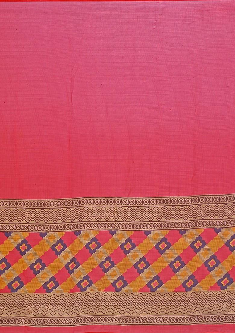 Red Floral Georgette Saree Set (Set Of 2)