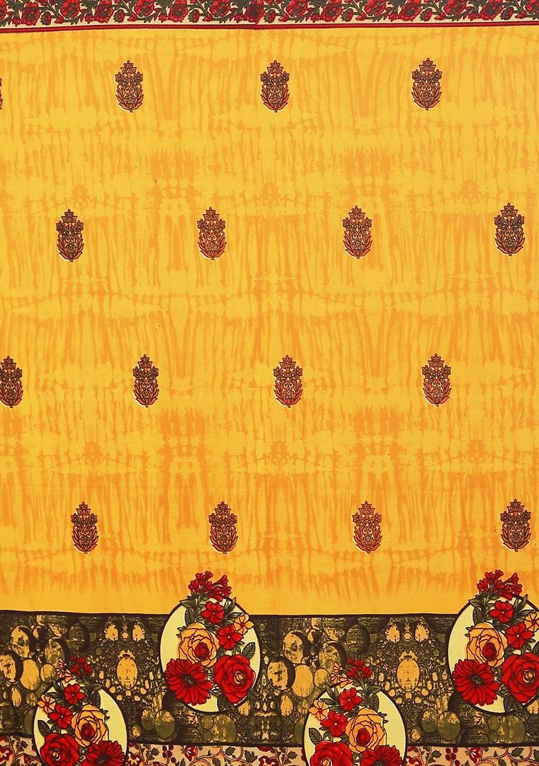 Magenta Printed Georgette Saree Set (Set Of 2)