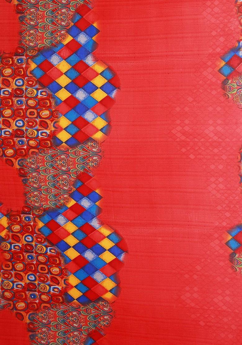 Yellow Floral Georgette Saree Set (Set Of 2)