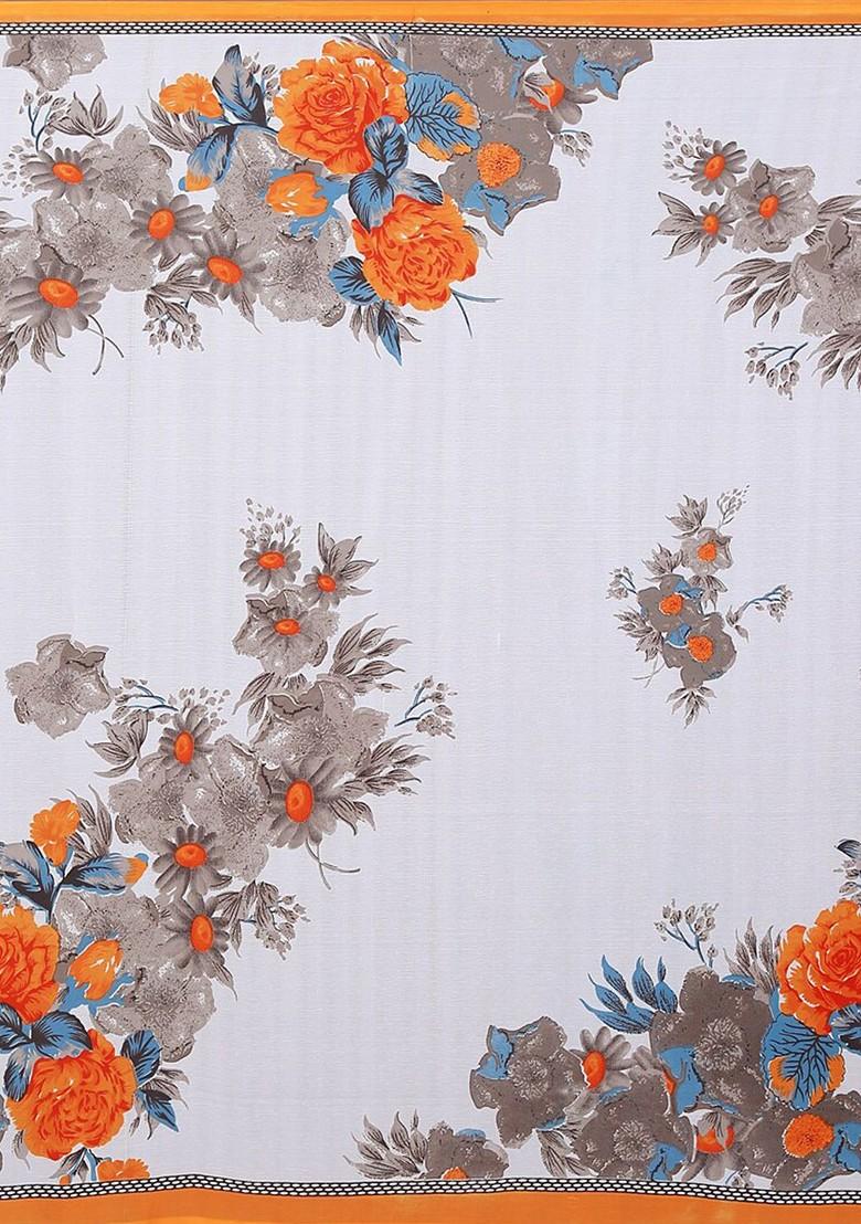 Pink Floral Georgette Saree Set (Set Of 2)