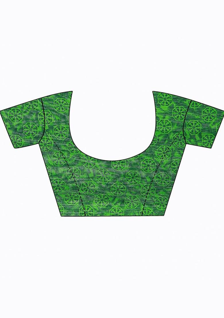 Beige Floral Georgette Saree Set (Set Of 2)