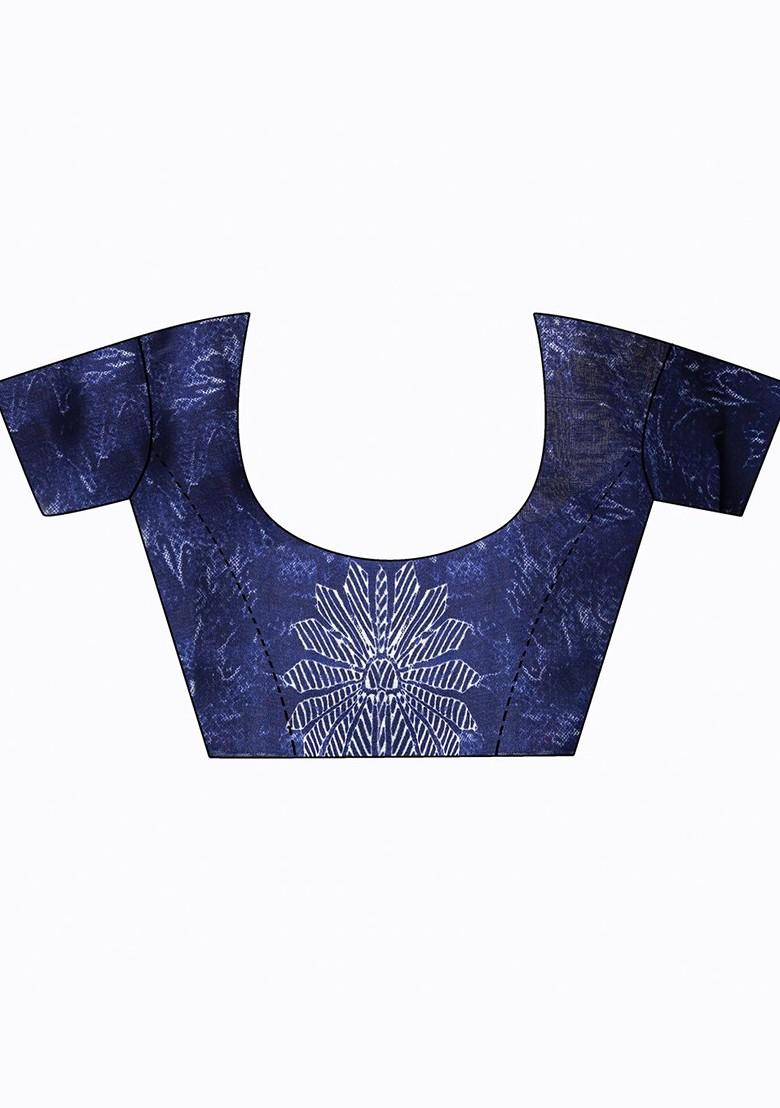 Pink Printed Georgette Saree Set (Set Of 2)