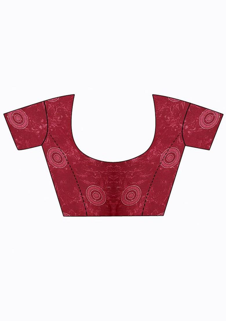 Beige Printed Georgette Saree Set (Set Of 2)