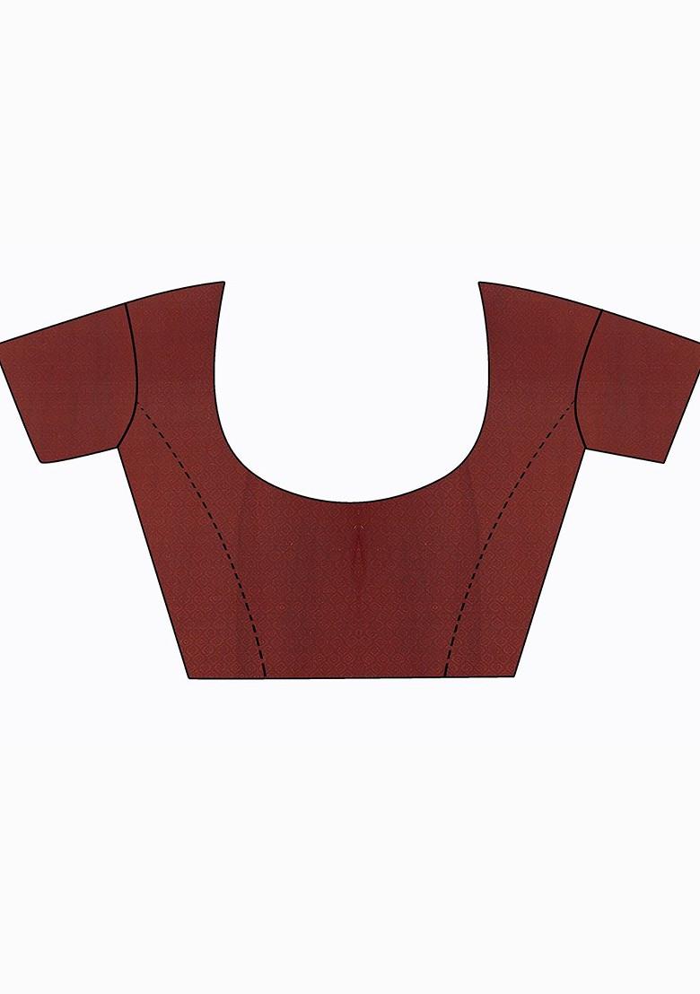 Maroon Embroidered Georgette Saree Set